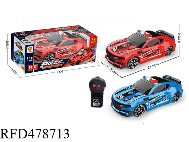 1:16 TWO-CHANNEL REMOTE CONTROL CAR HORNET POLICE CAR WITH 3D LIGHTS