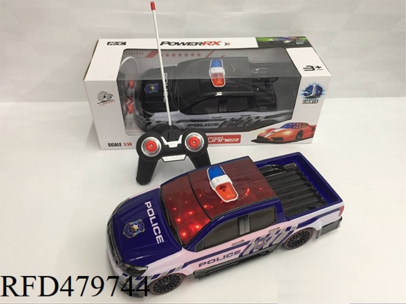 1:14 FOUR-CHANNEL 3D LIGHT SOFT SHELL PICKUP POLICE CAR (NOT INCLUDE)