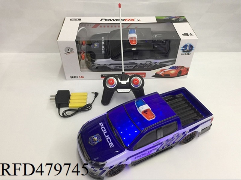 1:14 FOUR-CHANNEL 3D LIGHT SOFT SHELL PICKUP POLICE CAR(INCLUDE)