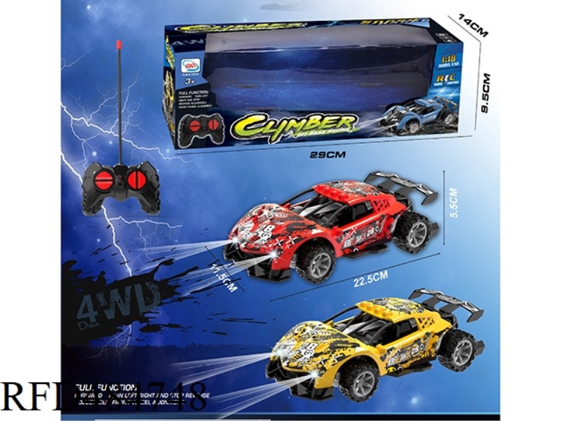 1: 18 FOUR-CHANNEL REMOTE CONTROL OFF-ROAD RACING WITH HEADLIGHTS (GRAFFITI VERSION) (NOT INCLUDED)
