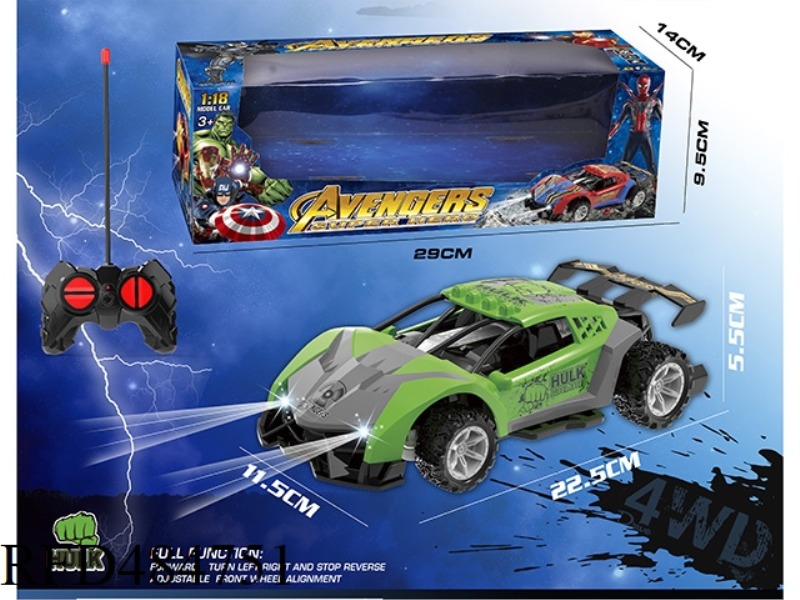 1: 18 FOUR-CHANNEL REMOTE CONTROL OFF-ROAD RACING WITH HEADLIGHTS (HULK) (NOT INCLUDED)