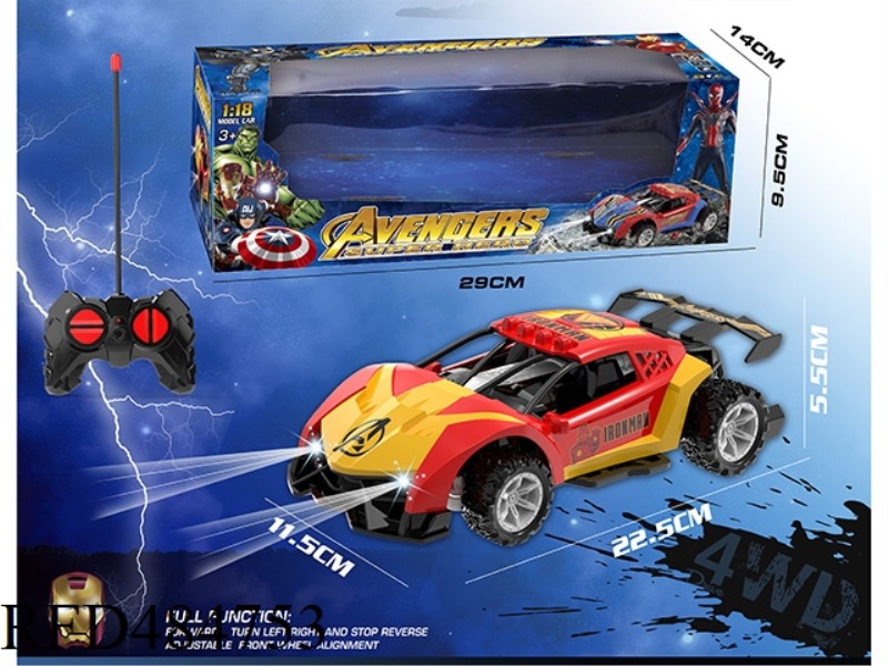 1: 18 FOUR-CHANNEL REMOTE CONTROL OFF-ROAD RACING WITH HEADLIGHTS (IRON MAN) (NOT INCLUDED)