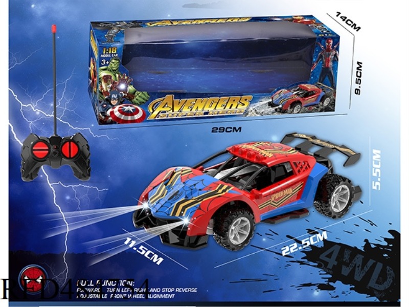1: 18 FOUR-CHANNEL REMOTE CONTROL OFF-ROAD RACING WITH HEADLIGHTS (SPIDER-MAN) (NOT INCLUDED)
