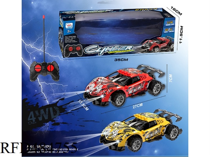 1: 14 FOUR-CHANNEL REMOTE CONTROL OFF-ROAD RACING WITH HEADLIGHTS (GRAFFITI VERSION) (NOT INCLUDED)