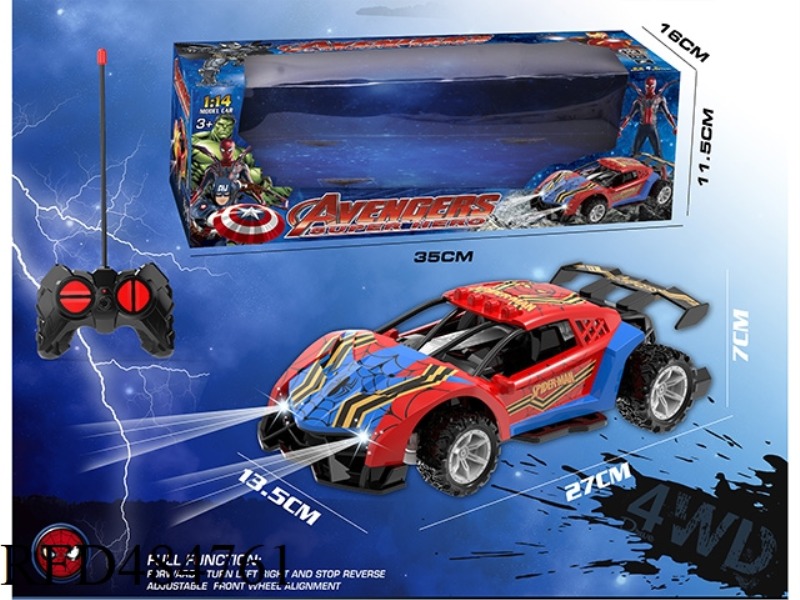 1: 14 FOUR-CHANNEL REMOTE CONTROL OFF-ROAD RACING WITH HEADLIGHTS (SPIDER-MAN) (NOT INCLUDED)