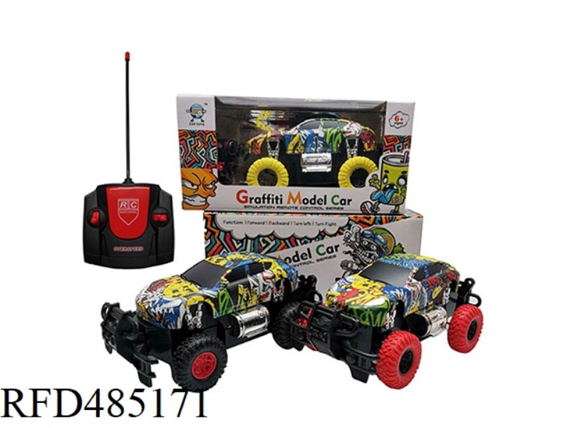 FOUR-WAY REMOTE CONTROL CAR PORSCHE OFF-ROAD VEHICLE GRAFFITI CAR (NOT INCLUDED)