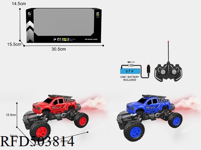 1:1627MHZ REMOTE CONTROL 6-WAY PICKUP TRUCK POLICE CLIMBING VEHICLE