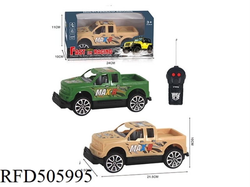 TWO REMOTE CONTROL OFF-ROAD PICKUP MODEL MILITARY MODEL