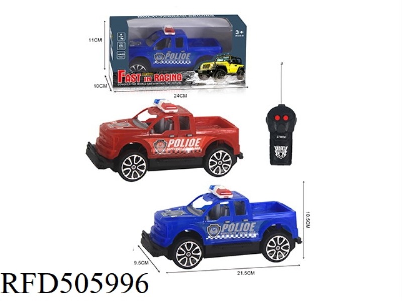 TWO REMOTE CONTROL OFF-ROAD PICKUP MODEL POLICE CAR MODEL