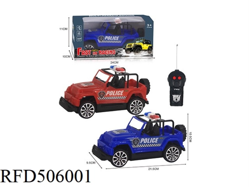 TWO REMOTE CONTROL OFF-ROAD WRANGLER MODEL POLICE CAR MODEL