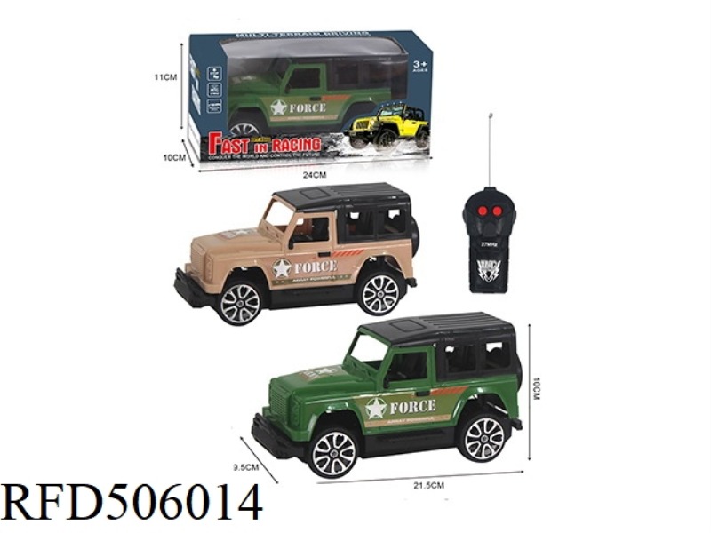 TWO REMOTE CONTROL OFF-ROAD LAND ROVER MODEL MILITARY MODEL