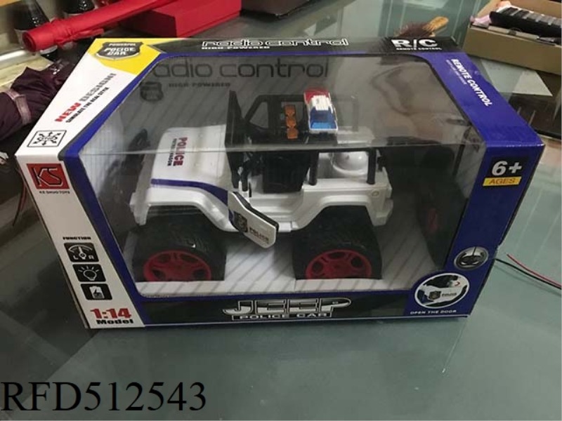 1:14 REMOTE CONTROL JEEP POLICE CAR DOORS CAN BE MANUALLY SWITCHED ON AND OFF (USB)