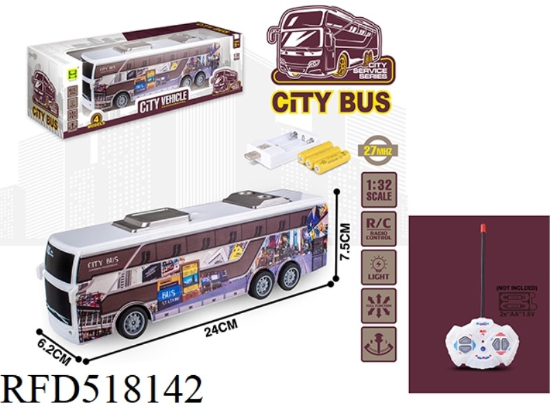 1:32 FOUR-CHANNEL REMOTE CONTROL LIGHT STREET VIEW BUS