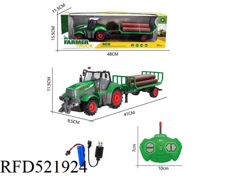 1; 24 FOUR-WAY 27MHZ REMOTE CONTROL LIGHT FARMER SERIES WOOD TRANSPORTER (ELECTRIC INCLUDED)