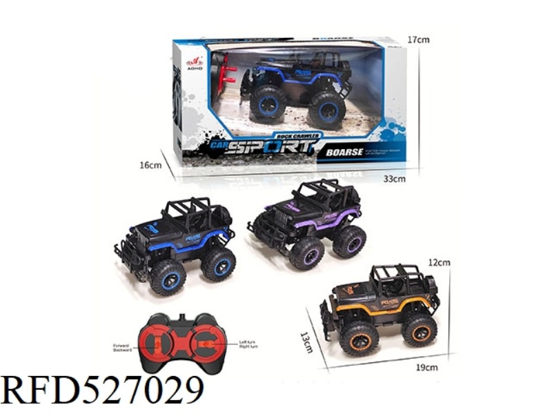 1:15 FOUR-WAY BLACK JEEP OFF-ROAD REMOTE CONTROL VEHICLE (ELECTRIC INCLUDED)