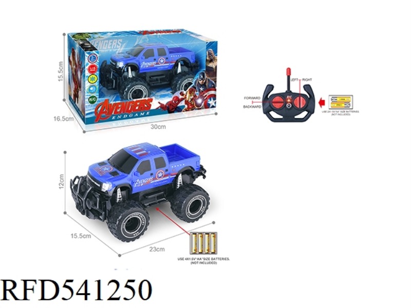 27MHZ 1:16 FOUR-PASS HEADLIGHTS OFF-ROAD REMOTE CONTROL VEHICLE (CAPTAIN AMERICA FORD PICKUP) DOES N