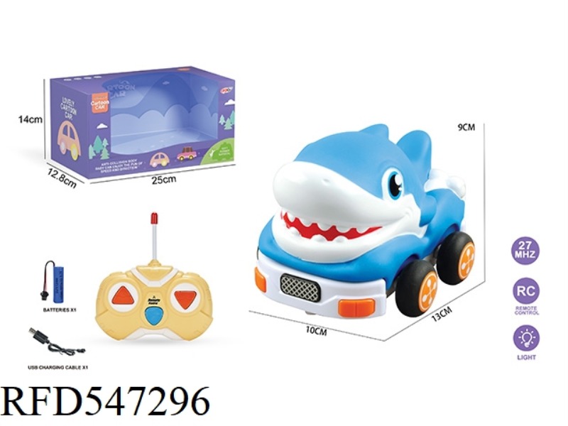27MHZ TWO-CHANNEL REMOTE CONTROL VINYL SHARK (WITH LIGHTS) INCLUDES ELECTRICITY