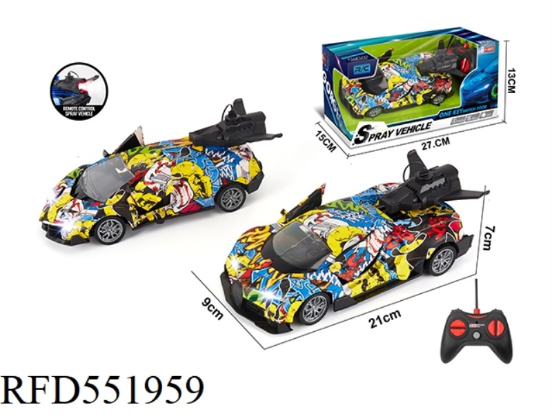 1:20 ONE-CLICK DOOR OPENING REMOTE CONTROL CAR WITH SPRAY FUNCTION (2 MIXED GRAFFITI VERSION)