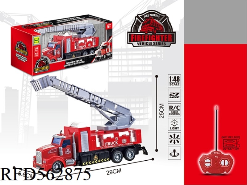 1:48 FOUR WAY LIGHT REMOTE CONTROL AMERICAN LADDER FIRE TRUCK