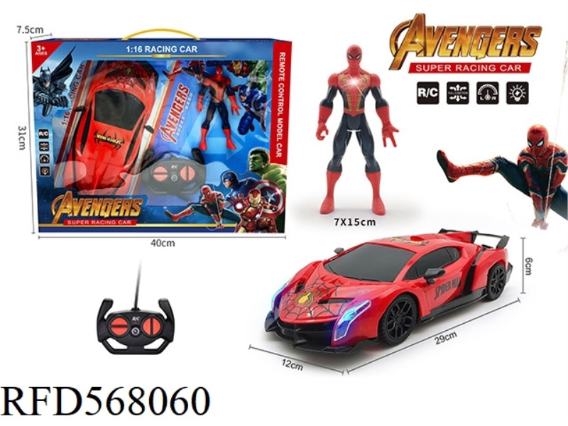 1:16 REMOTE CONTROL CAR WITH LIGHTS SPIDER-MAN