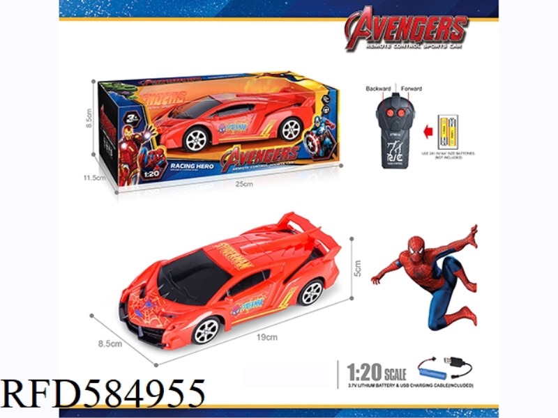 27MHZ 1:20 TWO-WAY SPIDER-MAN LAMBORGHINI SIMULATION REMOTE CONTROL VEHICLE (INCLUDING ELECTRICITY)