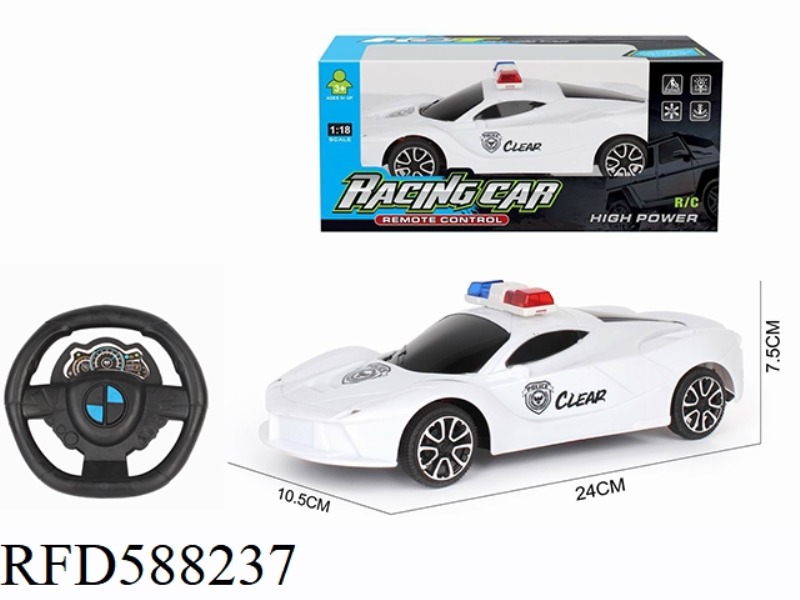 1:18 TWO-WAY REMOTE CONTROL CAR FERRARI POLICE CAR WITHOUT CHARGING STEERING WHEEL WITH HEADLIGHTS