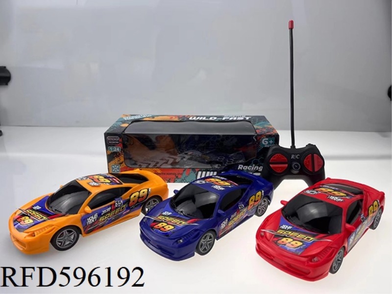 FOUR-WAY REMOTE CONTROL RACING CAR WITH LIGHTS (RED, BLUE AND YELLOW 3 COLORS)