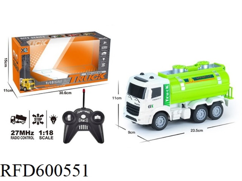 FOUR-WAY REMOTE CONTROL WITH LIGHTS EUROPEAN: GREEN WATER STORAGE TRUCK