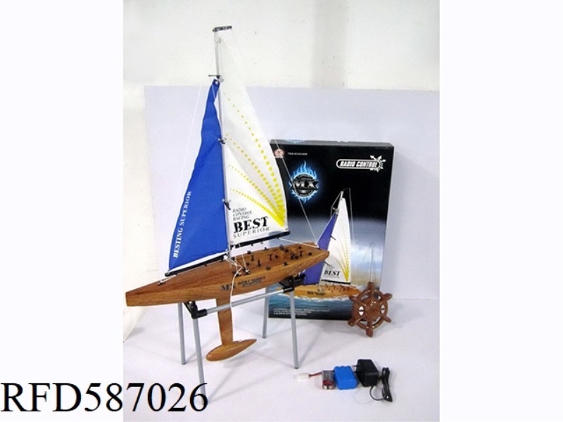 WOOD-LIKE SELF-ASSEMBLED FOUR-WAY REMOTE CONTROL SAILBOAT PACKAGE ELECTRICITY