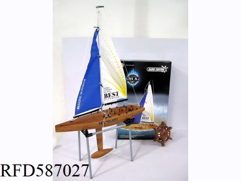 WOOD-LIKE SELF-LOADING FOUR-WAY REMOTE CONTROL SAILBOAT DOES NOT INCLUDE ELECTRICITY