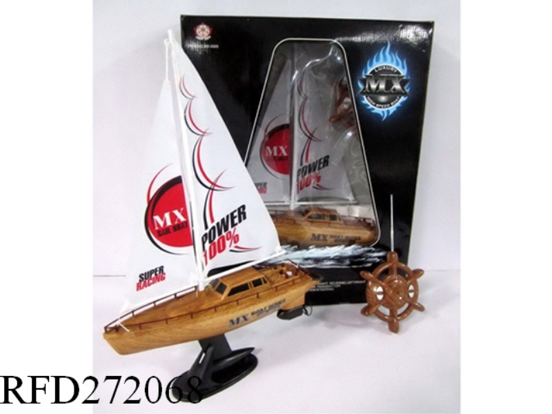 IMITATION WOOD FOUR-WAY REMOTE CONTROL SAILING BOAT (NOT INCLUDE BATTERY)