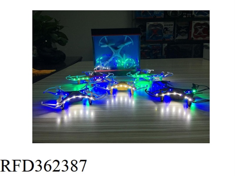 REMOTE CONTROL QUADCOPTER WITH COLORED LIGHT RING