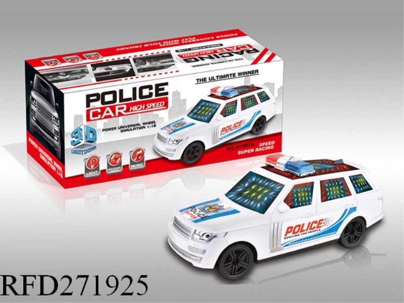ELECTRIC 3D UNIVERSAL POLICE CAR (LAND ROVER) WITH LIGHT MUSIC (RED AND WHITE MIXED PACK)
