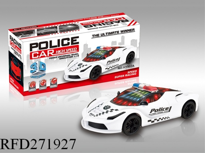 ELECTRIC 3D UNIVERSAL POLICE CAR (FERRARI) WITH LIGHT MUSIC (MIXED RED AND WHITE)