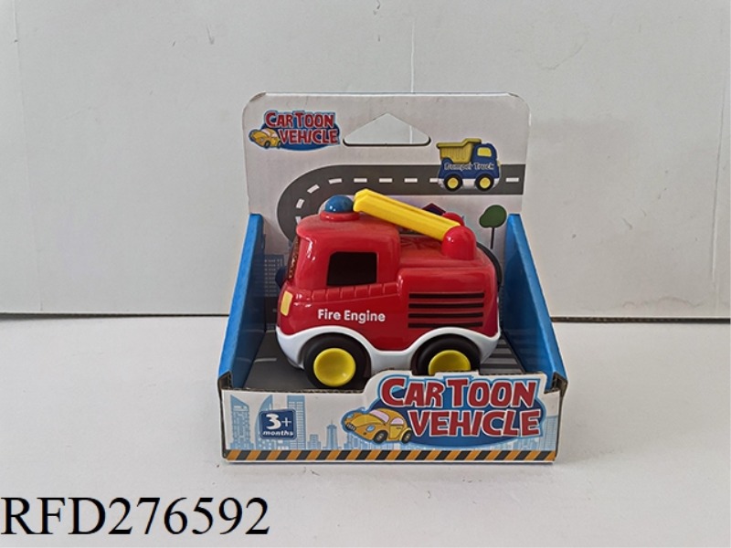 CARTOON SLIDE FIRE ENGINE WITH LIGHT AND MUSIC