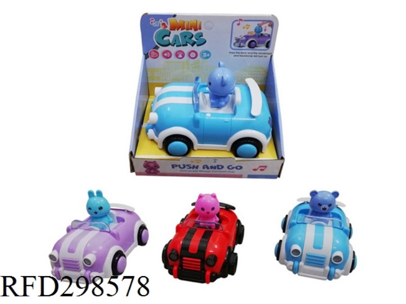 CARTOON OPEN CAR WITH LIGHT AND SOUND