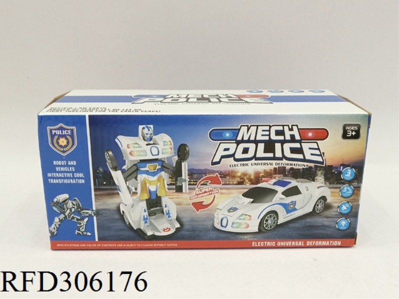 B/O UNIVERSAL DEFORMATION  POLICE CAR WITH LIGHT AND SOUND