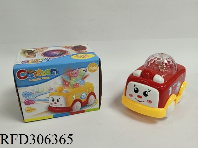 B/O COLORFUL CARTOON CAR WITH LIGHT AND MUSIC