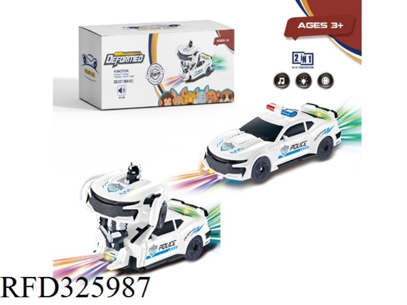 B/O UNIVERSAL DEFORMATION POLICE CAR (WITH LIGHT AND MUSIC)