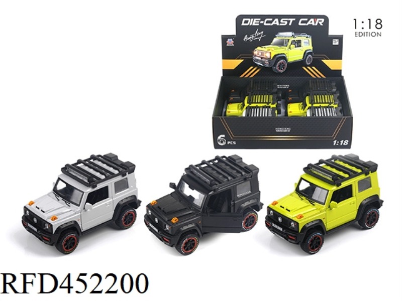 1:18 JIMNY ALLOY CAR PULL BACK WITH SOUND AND LIGHT (6PCS)