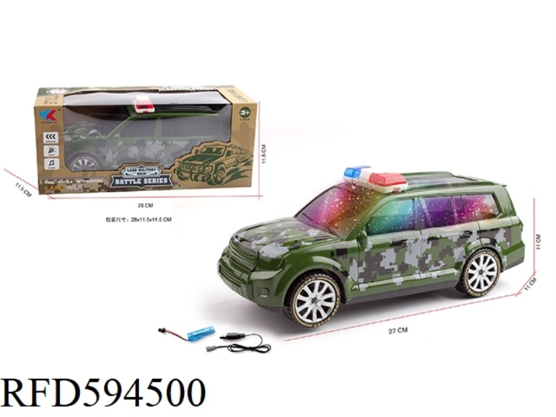 TOYOTA OVERBEARING 1:16 OFF-ROAD ELECTRIC MUSIC UNIVERSAL MILITARY POLICE CAR WITH 3D LIGHTING