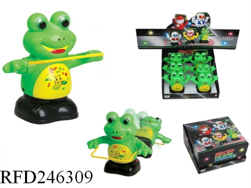 B/O FOPE SKIPPING FROG WITH LIGHT AND MUSIC 6PCS