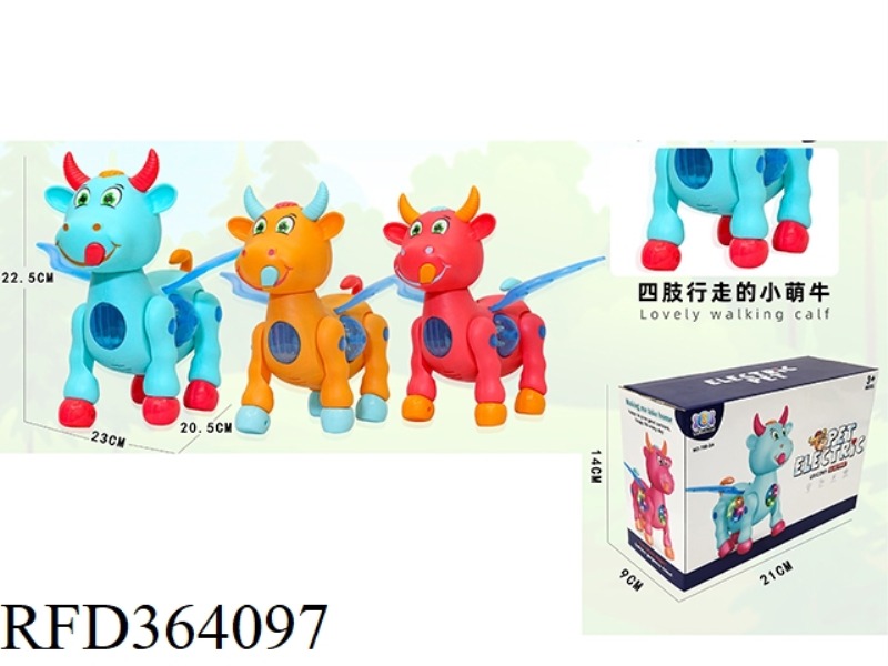 ELECTRIC WALKING LITTLE CUTE COW (RED, BLUE AND ORANGE)