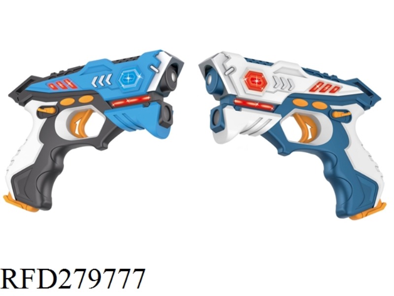 TWO-GUN SET WITH TWO VERSUS GUNS (WHITE + BLUE)
