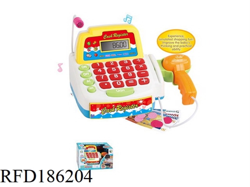 CALCULATE CASH REGISTER WITH LIGHT SOUND AND MICROPHONE