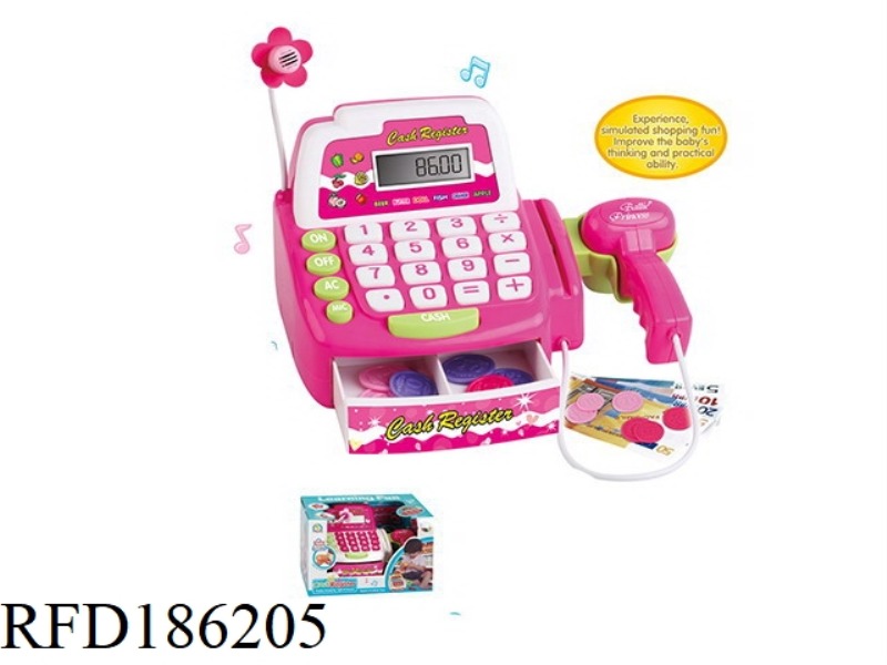CALCULATE CASH REGISTER WITH LIGHT SOUND AND MICROPHONE