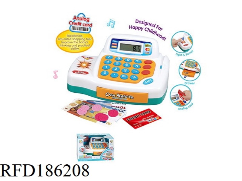 CALCULATE CASH REGISTER WITH LIGHT AND MICROPHONE