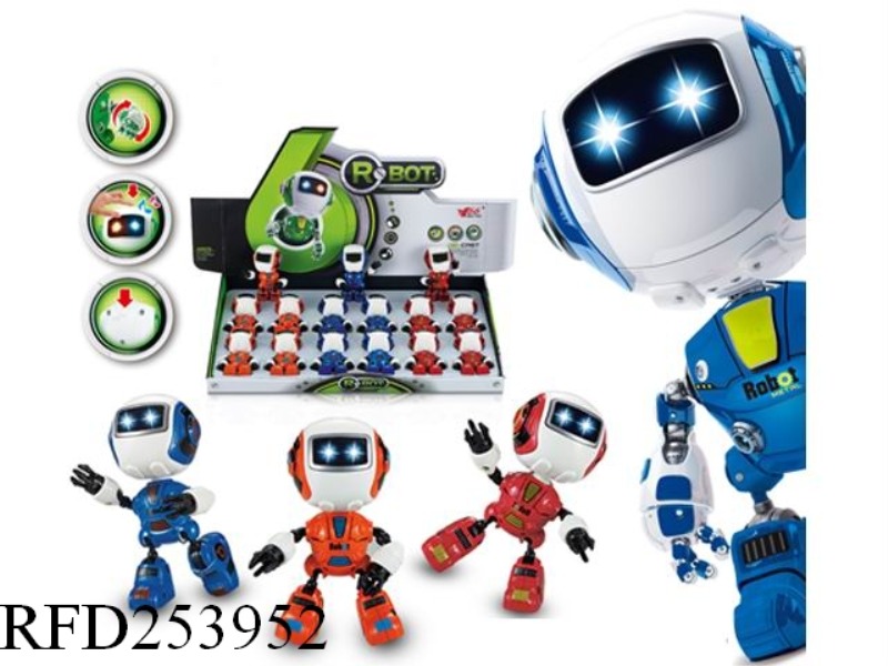 ALLOY INTERACTION ROBOT WITH LIGHT AND MUSIC(ENGLISH IC)12PCS