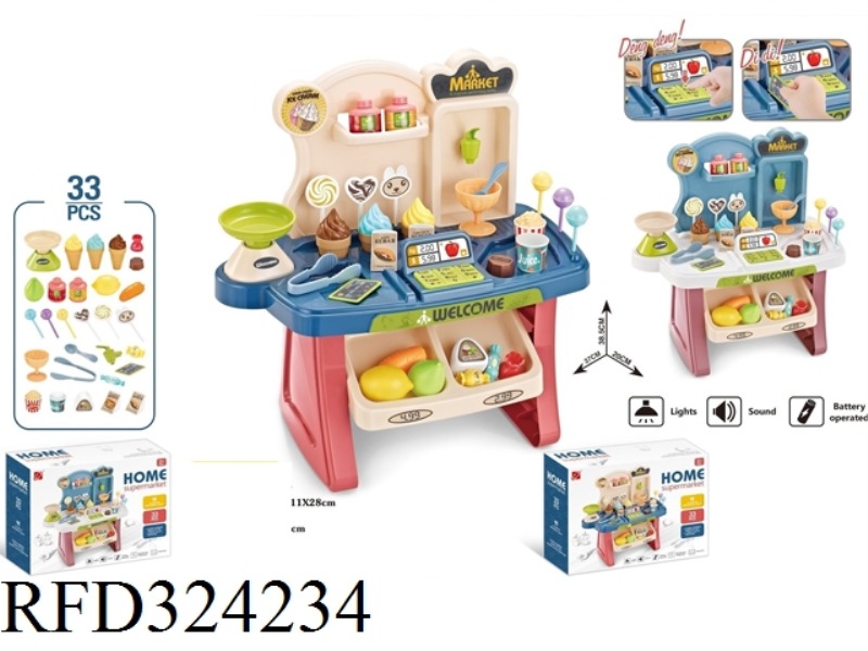 SUPERMARKET TABLE WITH LIGHT MUSIC 33 PCS