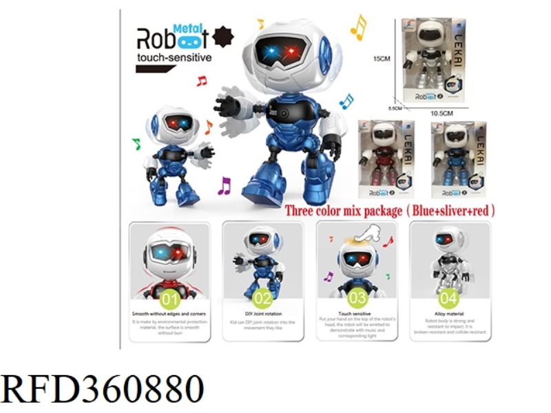LUCKY ALLOY ROBOT 3 COLORS MIXED SILVER + BLUE + RED